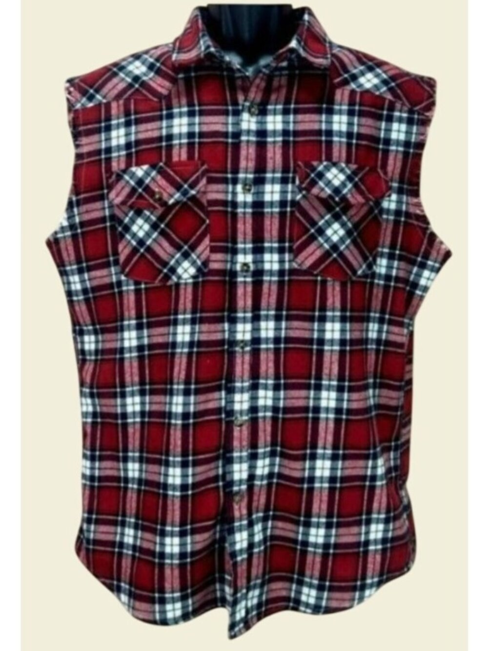 Nutexrol Womens Sleeveless Boyfriend Flannel Shirt Small